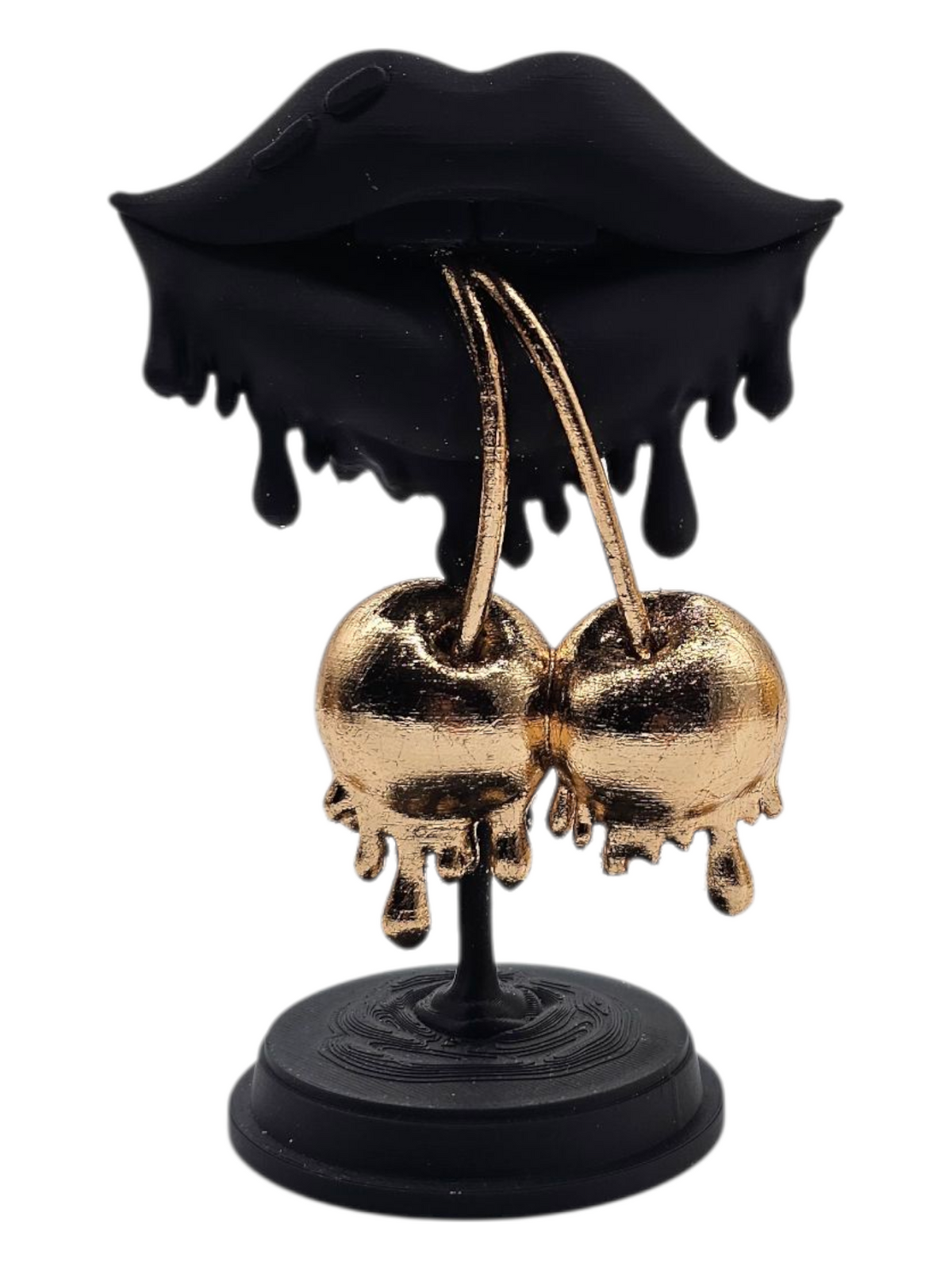 Luxury Layerzz – Cherry Lips | Black & Champagne Gold - Sculptuur - eyecatcher - cadeau