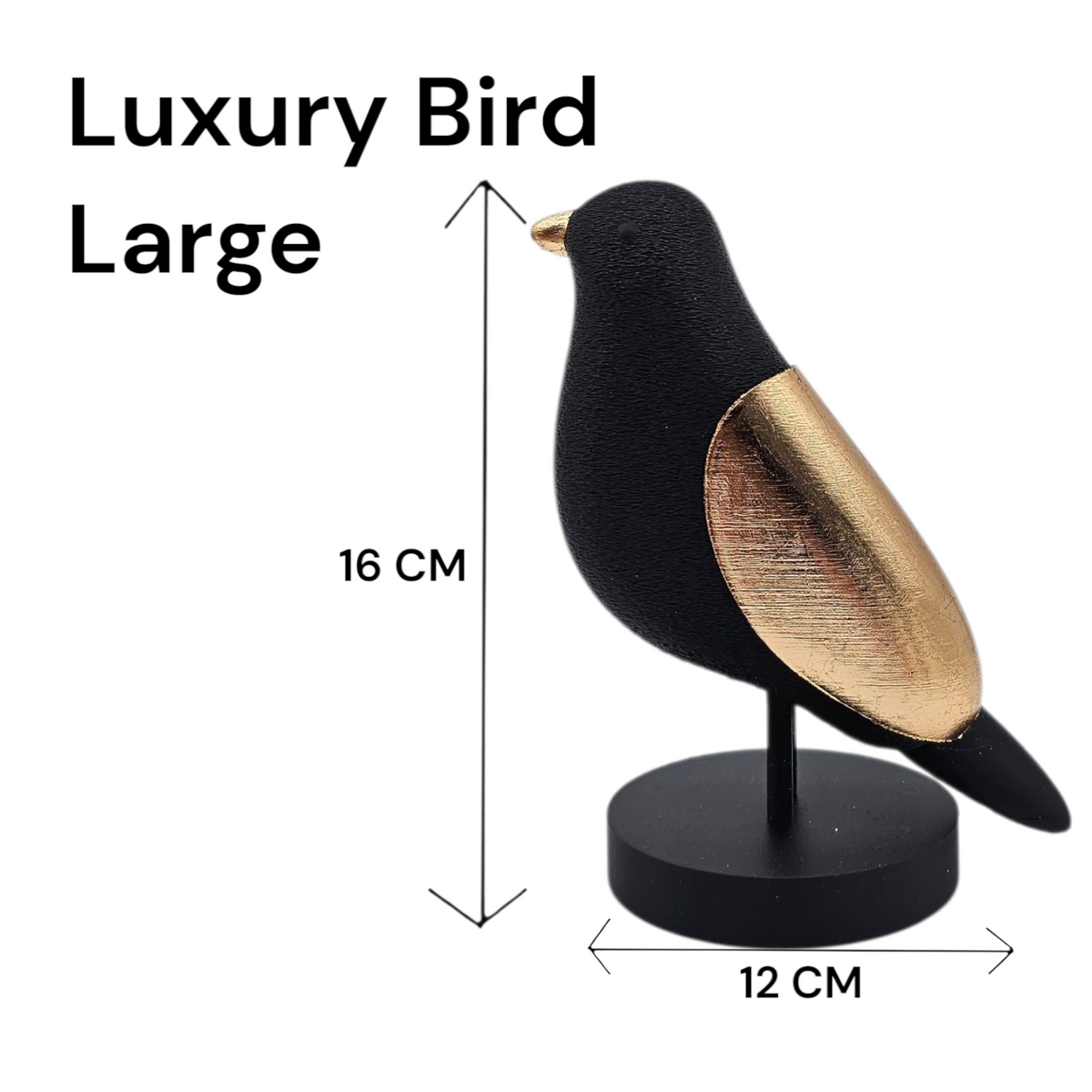 Luxury Layerzz – Luxury Birds | zwart & Champagne Goud - minimalistisch - Japandi Style - 3 maten