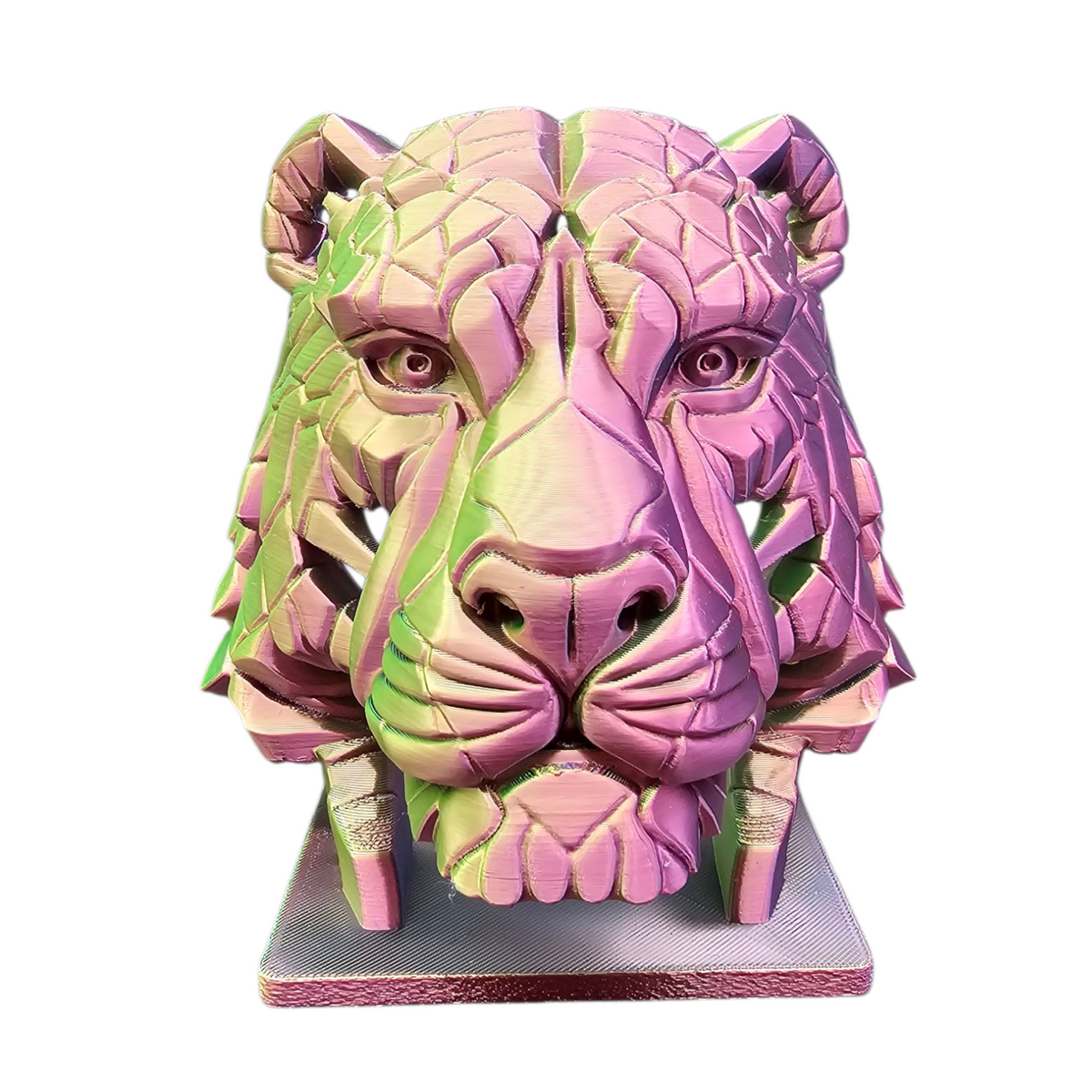 Tijgerbeeld geometrisch 3D geprint design