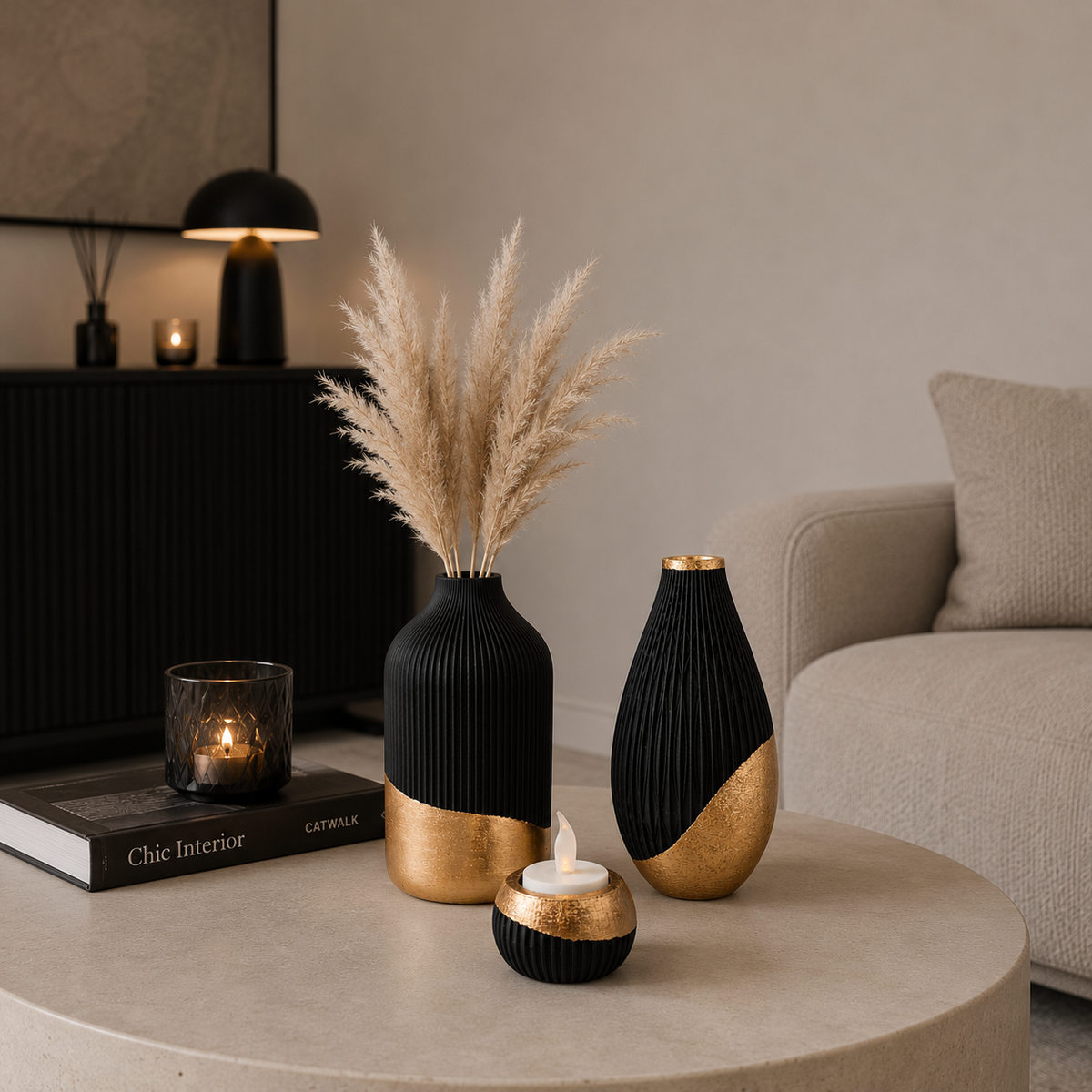 Luxury Layerzz – Elle Vase | Gold Leaf & Rose Gold - 3d geprinte vaas - duurzaam - handgemaakt