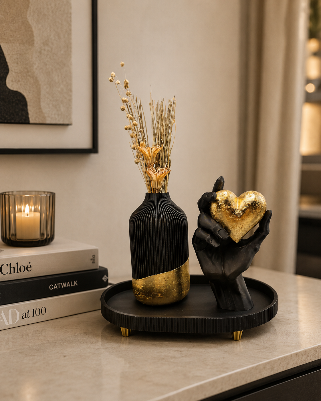 Luxury Layerzz – Eternal Heart Sculpture | Gold Edition - 3d geprint - duurzaam - woondecoratie