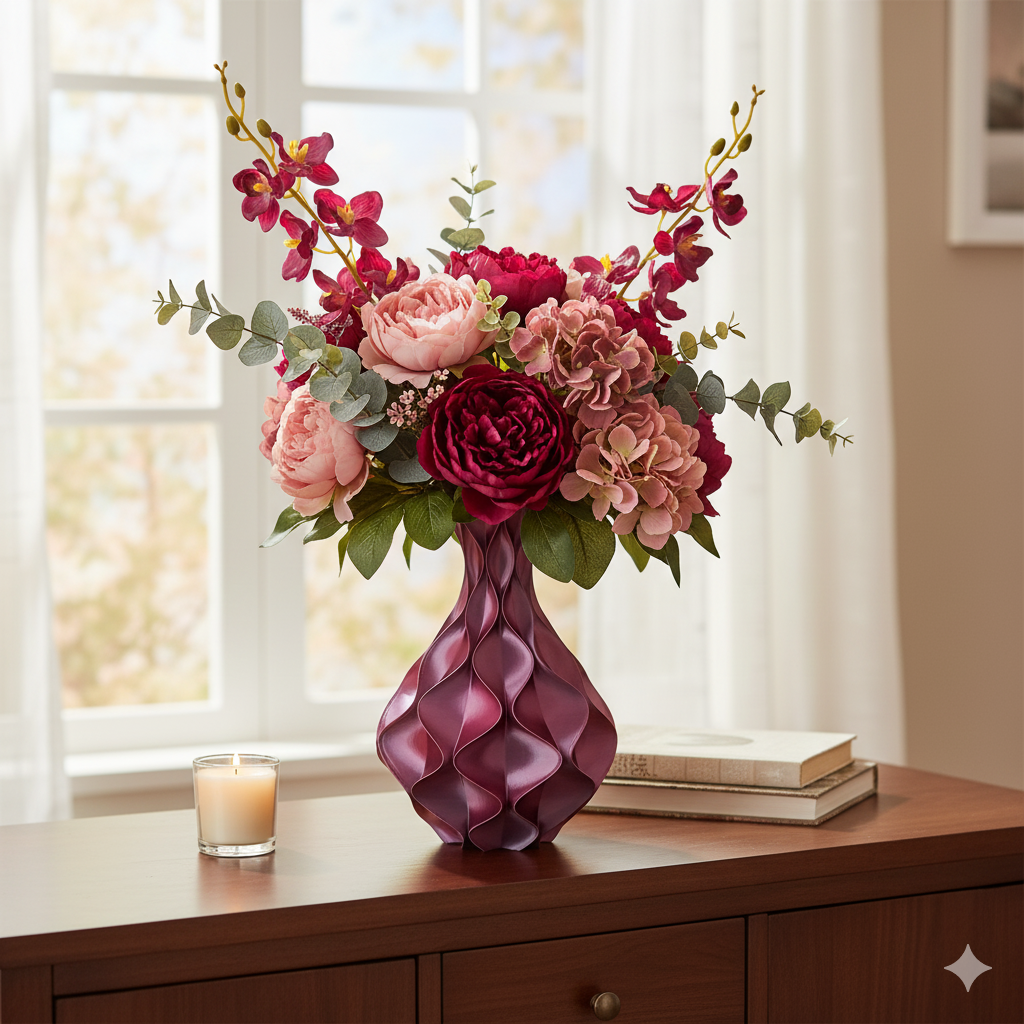 Wave Elegance - 3D geprinte Design vaas - 3 maten