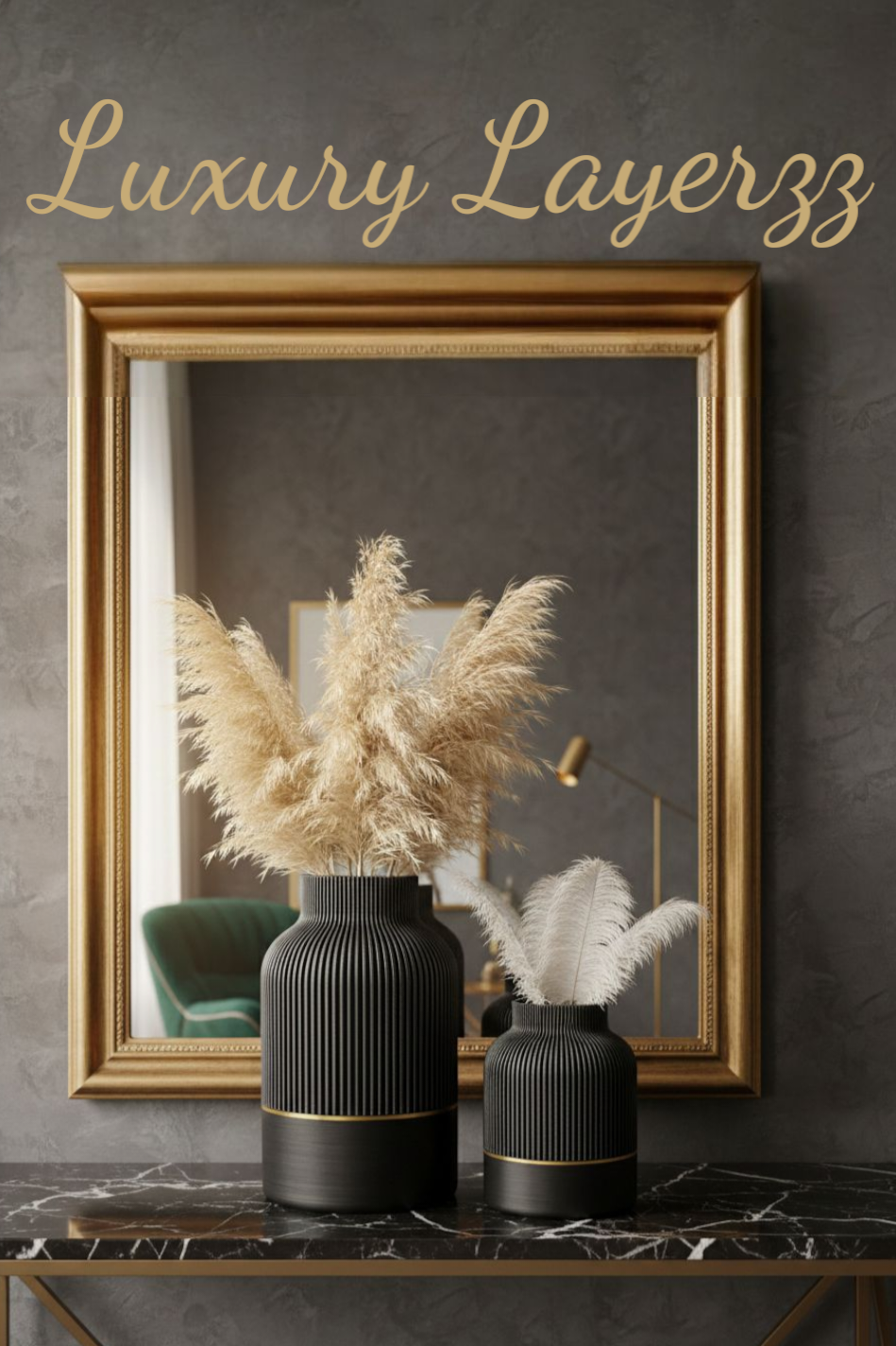 Luxury Layerzz – Luxury Line Vase | Gold Accent - homedecoration - 2 maten