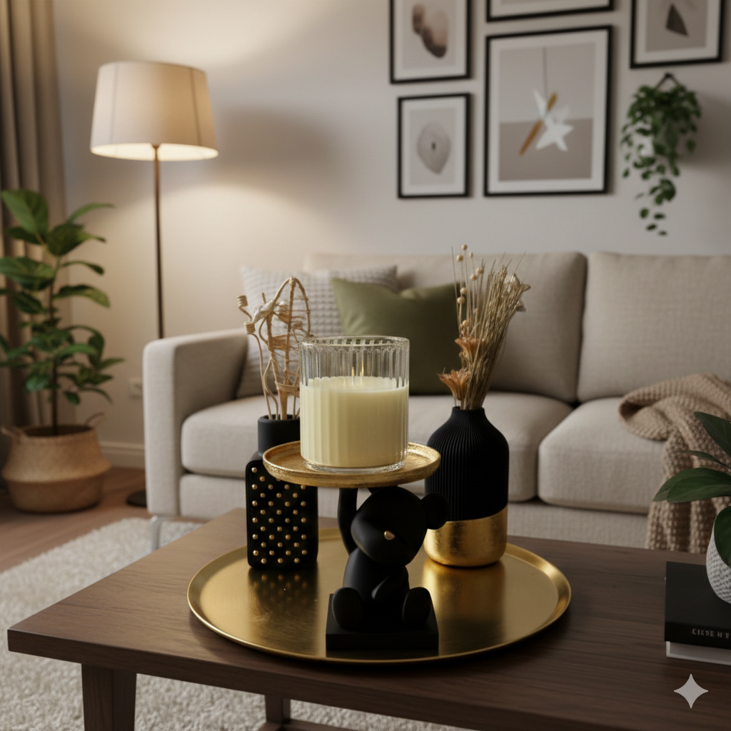 Luxury Layerzz – Bear Tray Figure | Gold Accent