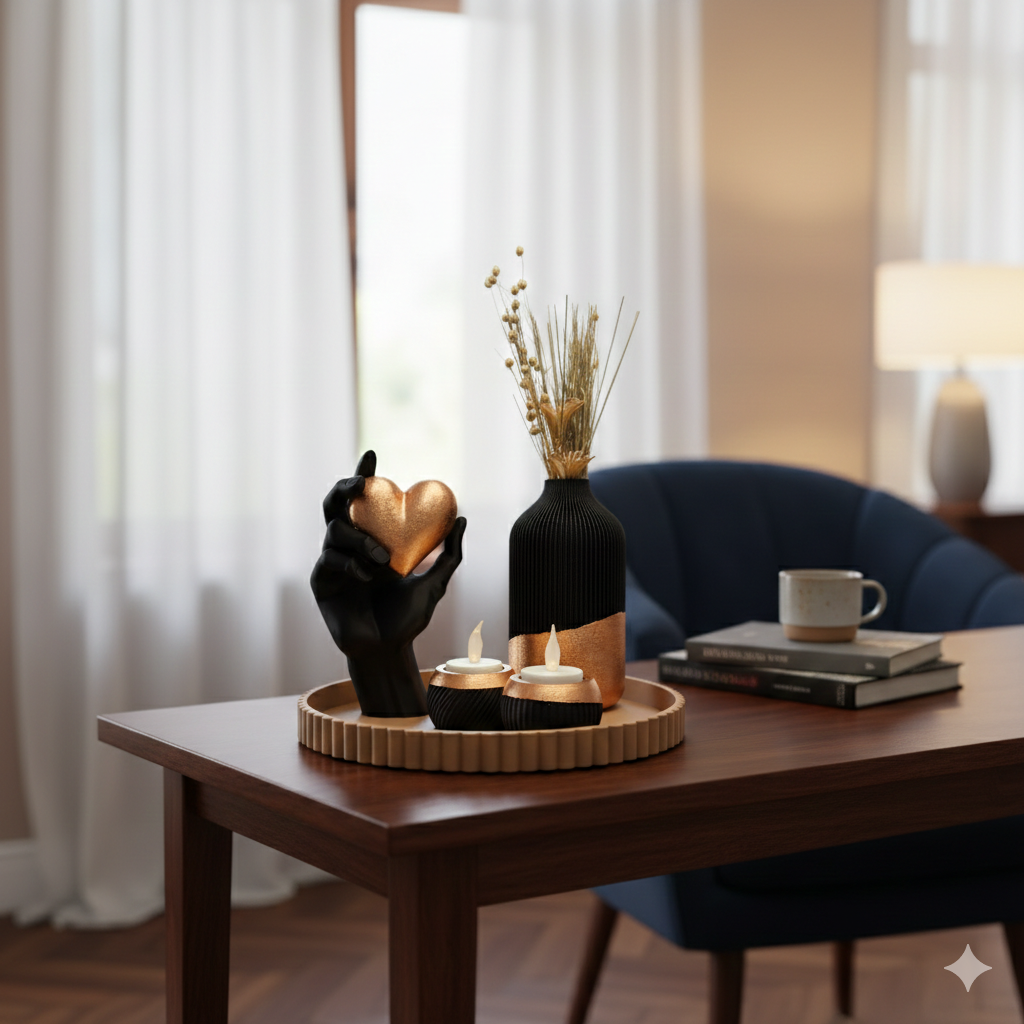 Luxury Layerzz – Eternal Heart Sculpture | Rose Gold Edition - 3d geprint - duurzaam - woondecoratie