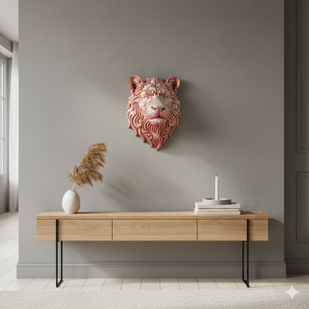 3D Geprinte Leeuwenkop Wanddecoratie – Multicolor Design - eyecather