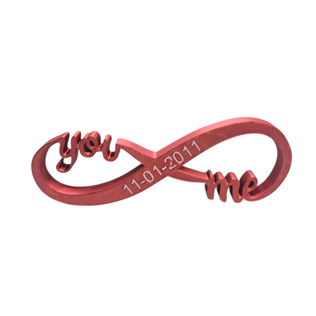 Gepersonaliseerd Infinity Teken – You & Me met Datum - Cadeau - bruiloft - verloving - persoonlijk