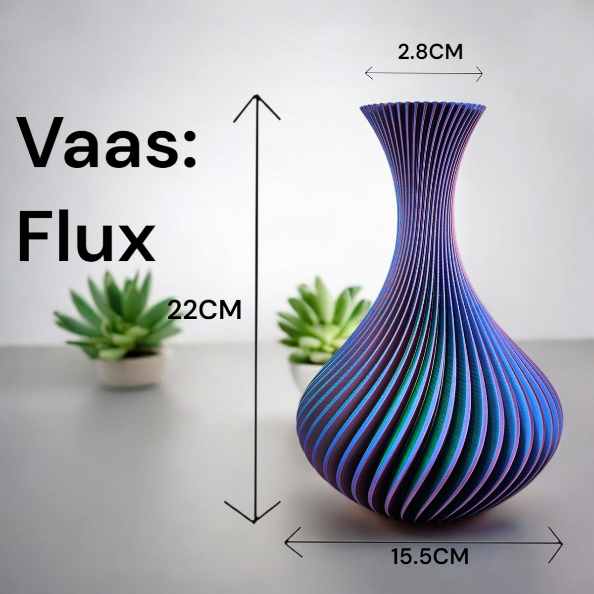 Flux - Moderne 3D Geprinte Vaas