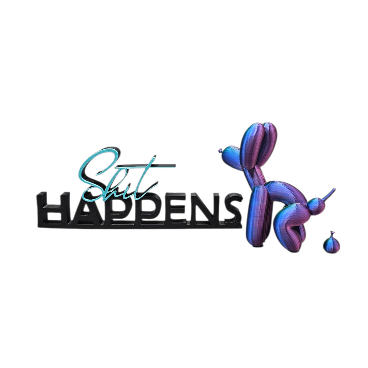 Ballon hondje poepend - 3D geprint - grappig - trendy
