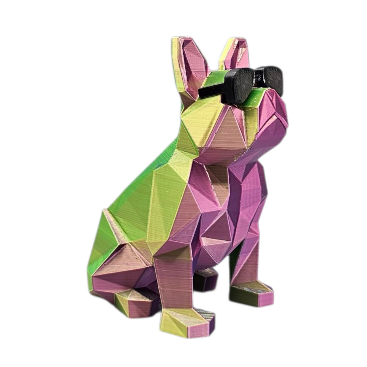 3D Geprinte Bulldog met Zonnebril - Unieke Kleuren & 2 Maten