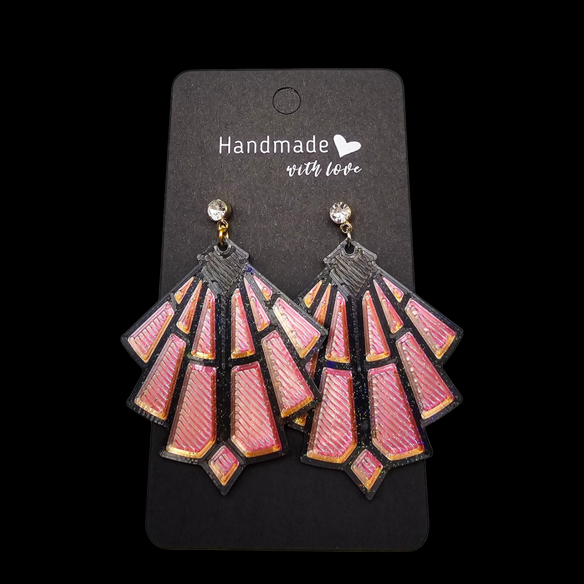 Art Deco Glow oorbellen - glamour - lichtgewicht