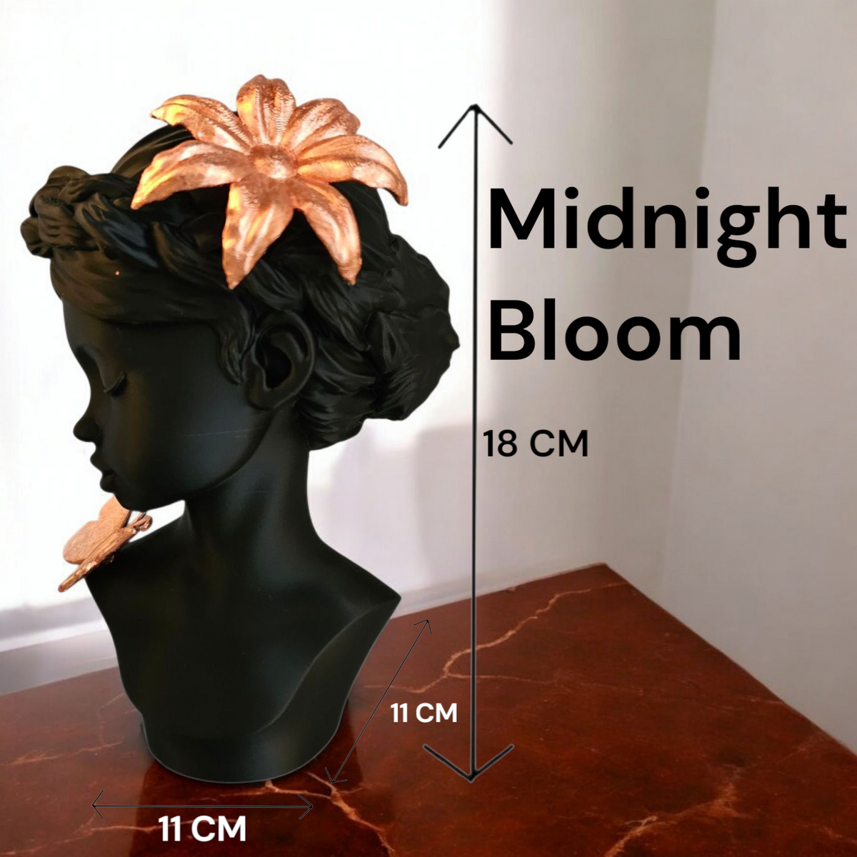 Luxury Layerzz – Midnight Bloom - Rose Gold Edition - kunstbeeld