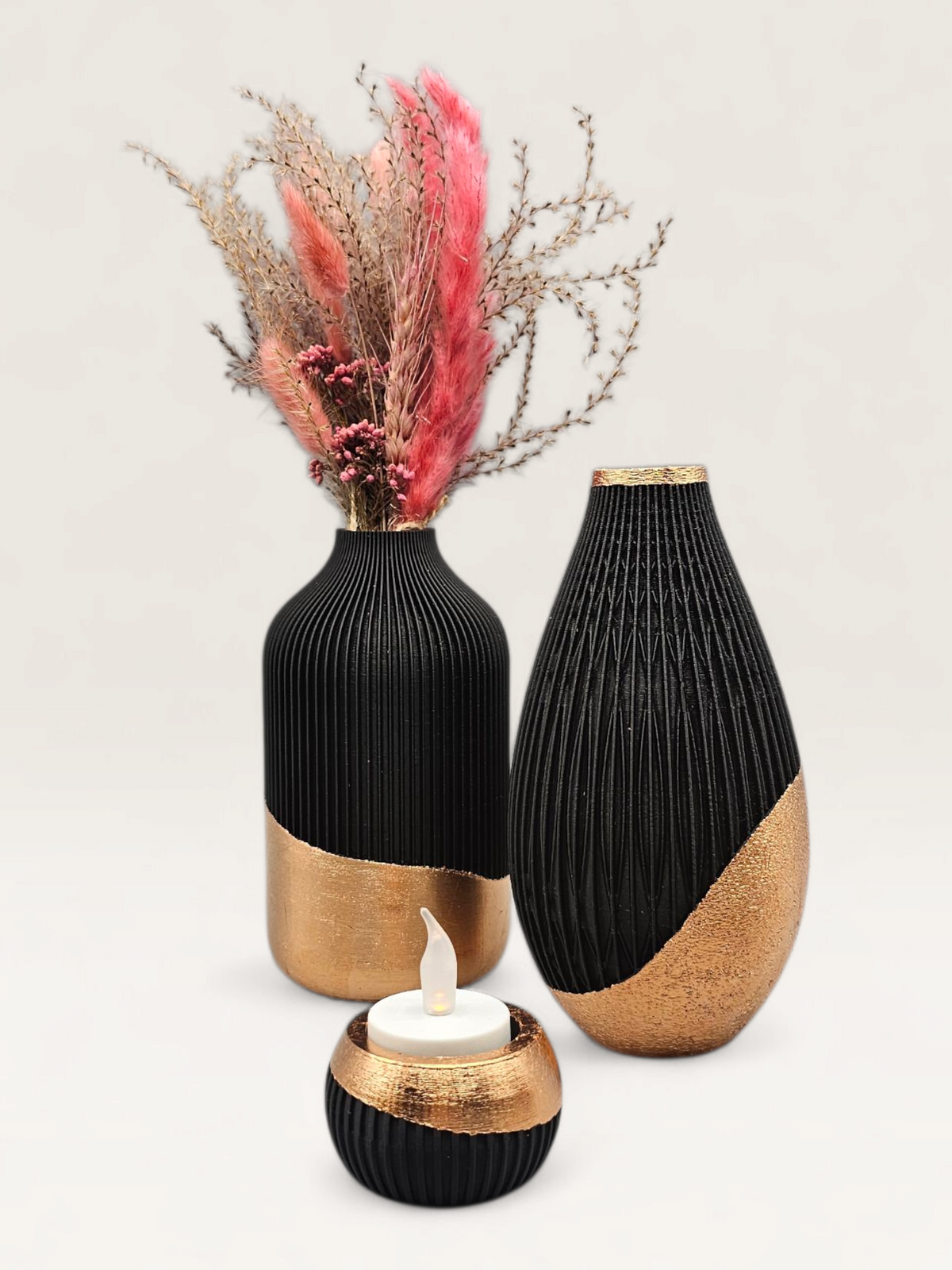 Luxury Layerzz – Golden Leaf Vase | Rose Gold & Gold - huisdecoratie