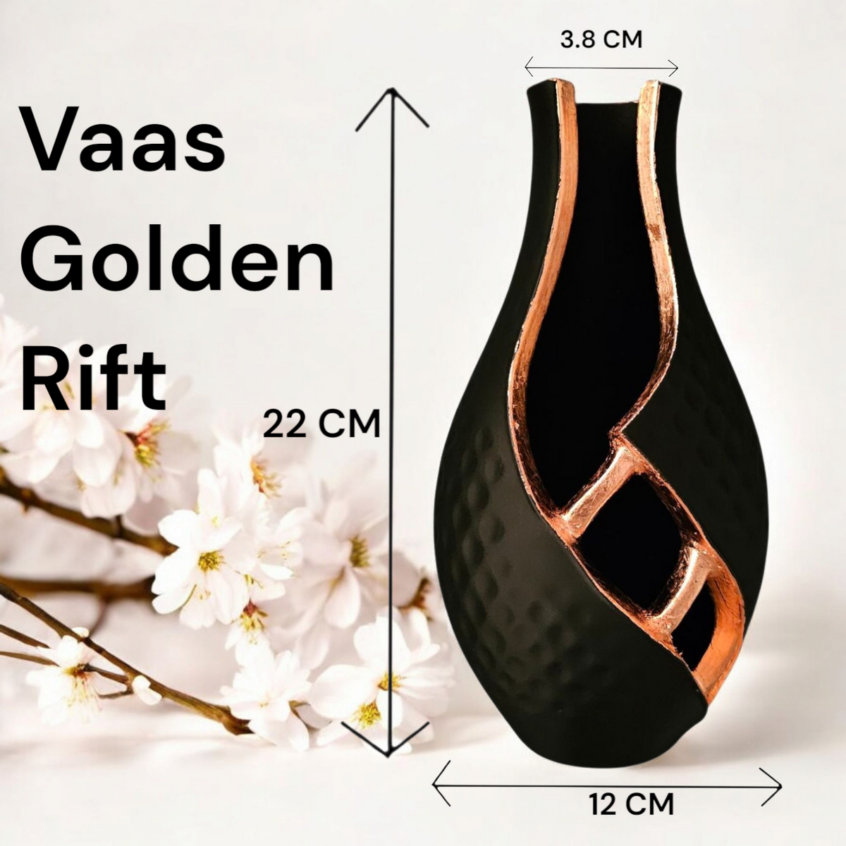 Luxury Layerzz – Golden Rift Vase -Gold & Rose Gold Accent - decoratie
