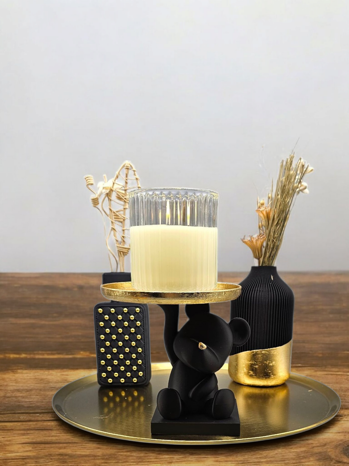 Luxury Layerzz – Bear Tray Figure | Gold Accent