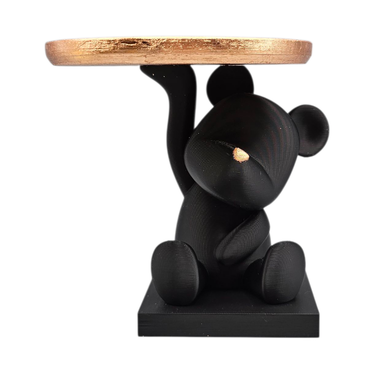 Luxury Layerzz – Bear Tray Figure | Rose Gold Leaf Accent