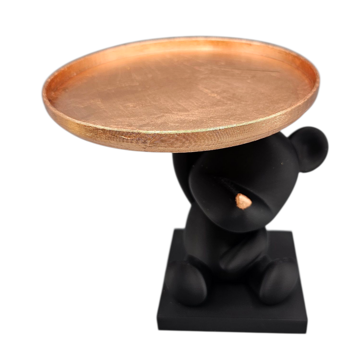 Luxury Layerzz – Bear Tray Figure | Rose Gold Leaf Accent