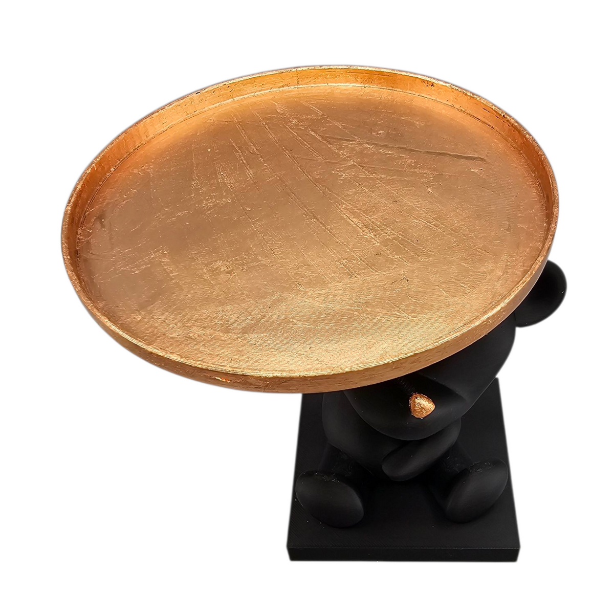Luxury Layerzz – Bear Tray Figure | Rose Gold Leaf Accent