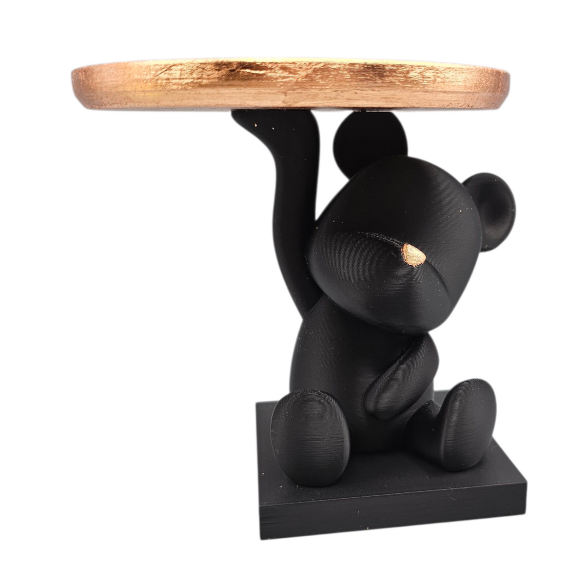 Luxury Layerzz – Bear Tray Figure | Rose Gold Leaf Accent