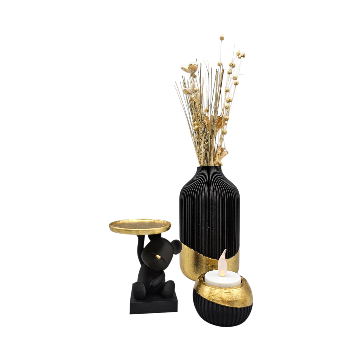 Luxury Layerzz – Golden Leaf Vase | Rose Gold & Gold - huisdecoratie