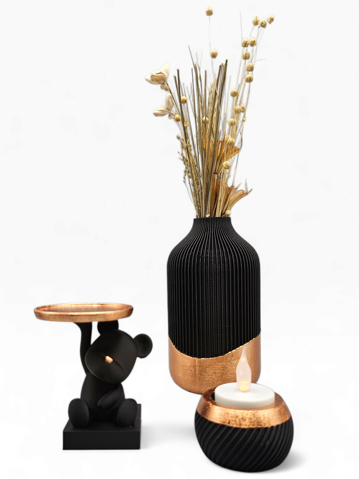 Luxury Layerzz – Golden Leaf Vase | Rose Gold & Gold - huisdecoratie