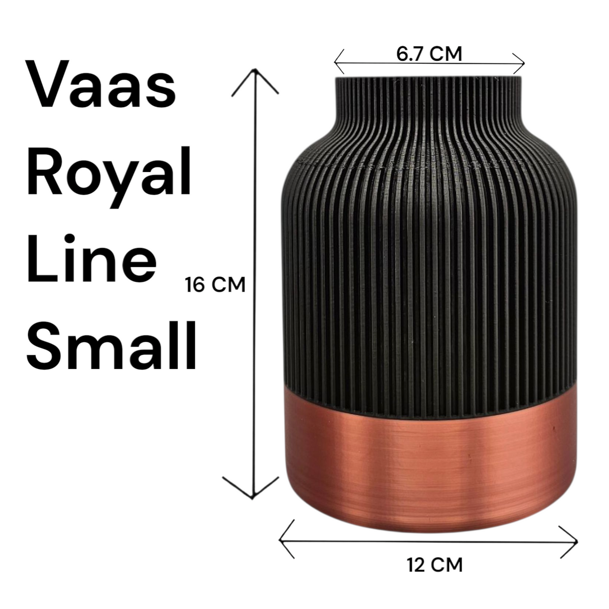 Luxury Layerzz – Royal Line Vase | Copper Accent - duurzaam - 3d geprint - woondecoratie - 2 maten
