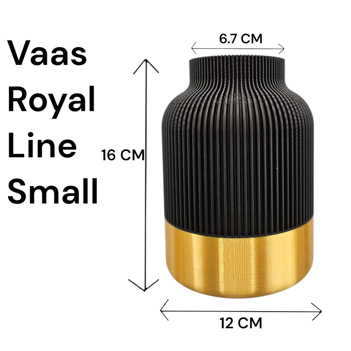 Luxury Layerzz – Royal Line Vase | Gold Accent - 3d geprint - duurzaam - 2 maten