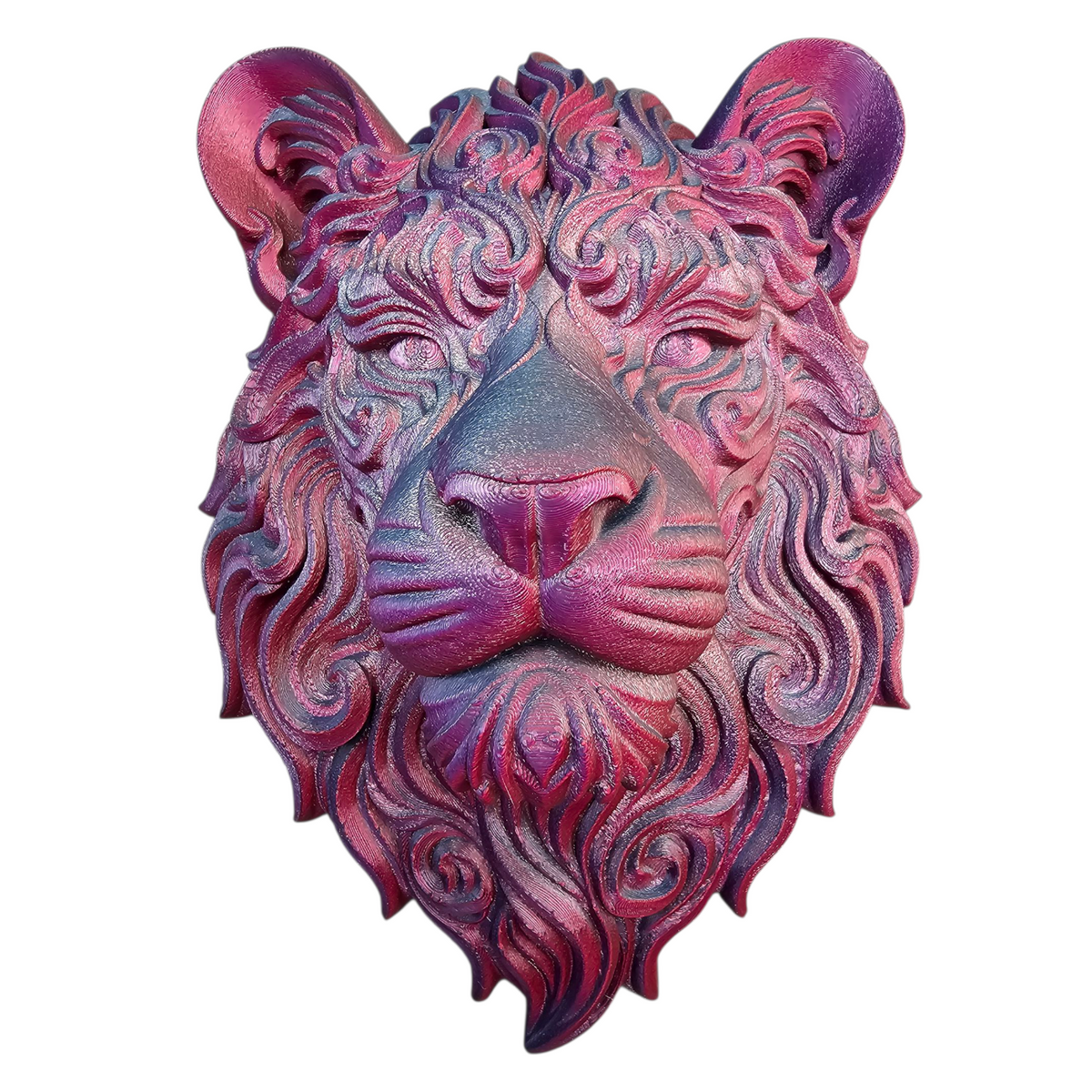 3D Geprinte Leeuwenkop Wanddecoratie – Multicolor Design - eyecather
