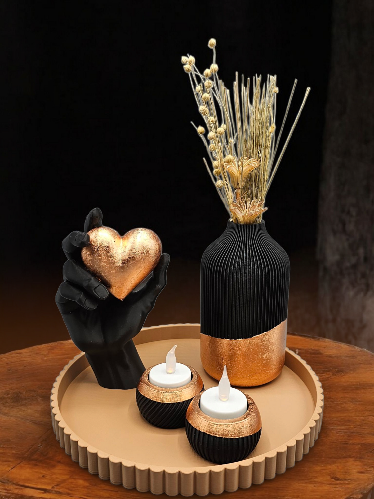 Waxinehouder Luxury Layerzz – bladmetale afwerking - woondecoratie - diverse varianten