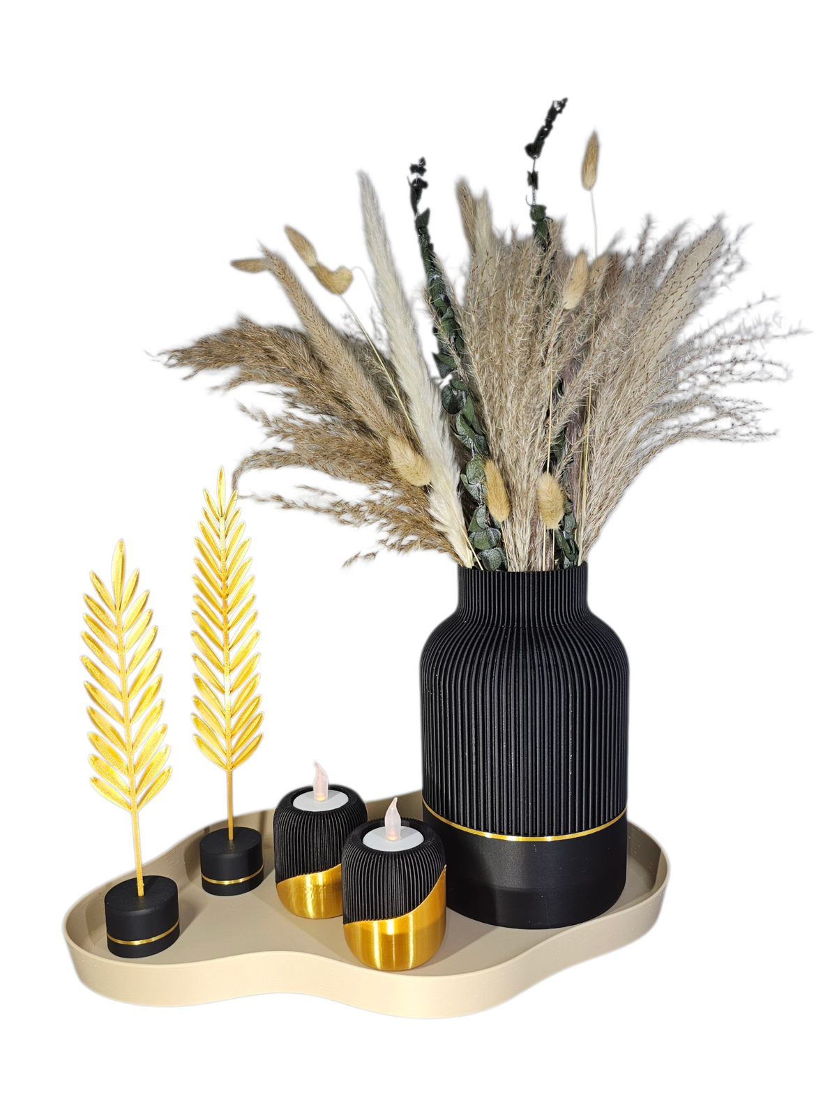 Luxe Japandi Woondecoratie Set — Luxury Nature Golden Glow