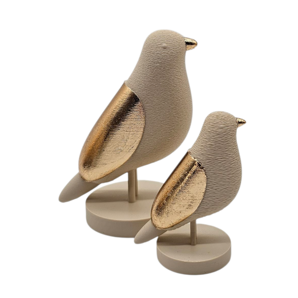 Luxury Layerzz – Luxury Birds | Beige & Champagne Goud - minimalistisch - Japandi Style - 3 maten