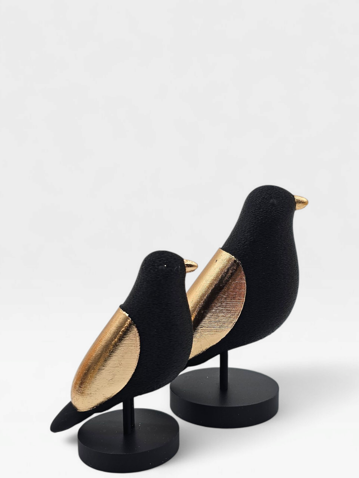 Luxury Layerzz – Luxury Birds | zwart & Champagne Goud - minimalistisch - Japandi Style - 3 maten