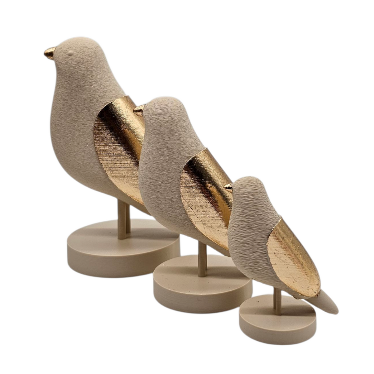 Luxury Layerzz – Luxury Birds | Beige & Champagne Goud - minimalistisch - Japandi Style - 3 maten
