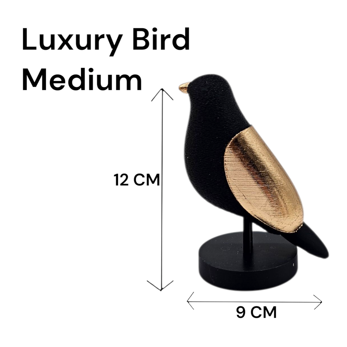 Luxury Layerzz – Luxury Birds | zwart & Champagne Goud - minimalistisch - Japandi Style - 3 maten