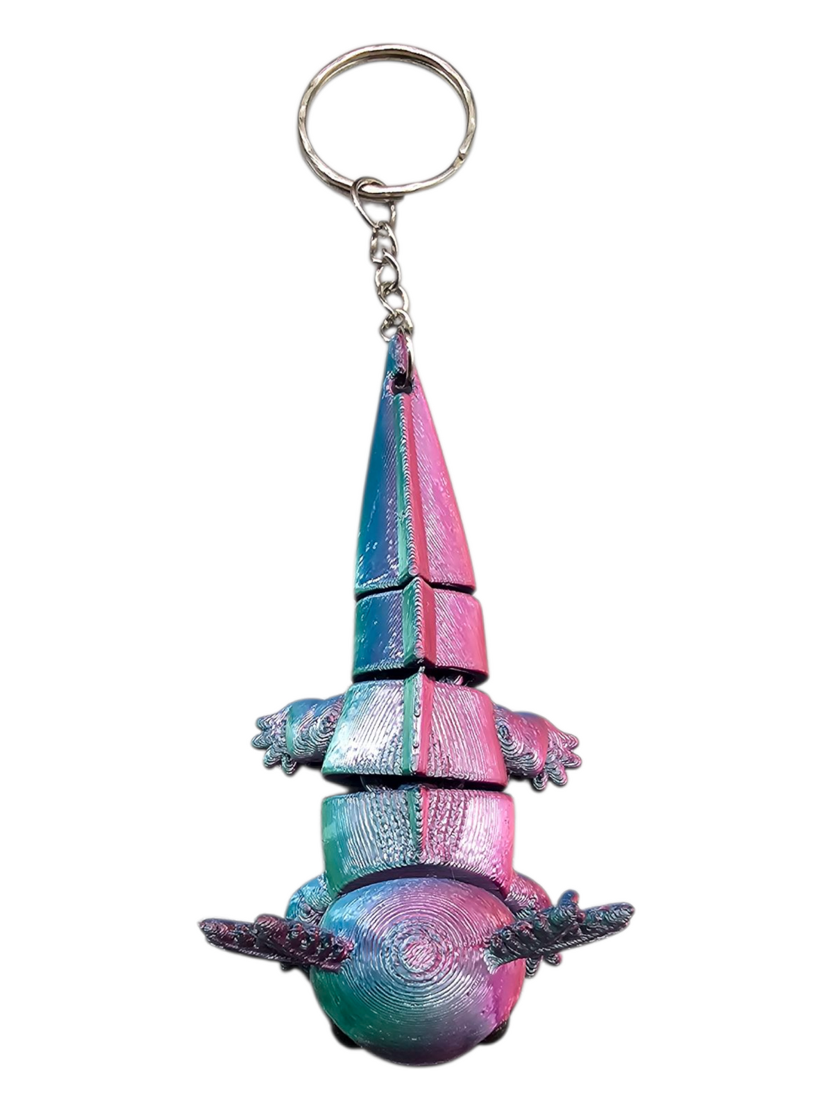 Flexi Axolotl Sleutelhanger - trendy - meerkleurig - 3D geprint - duurzaam
