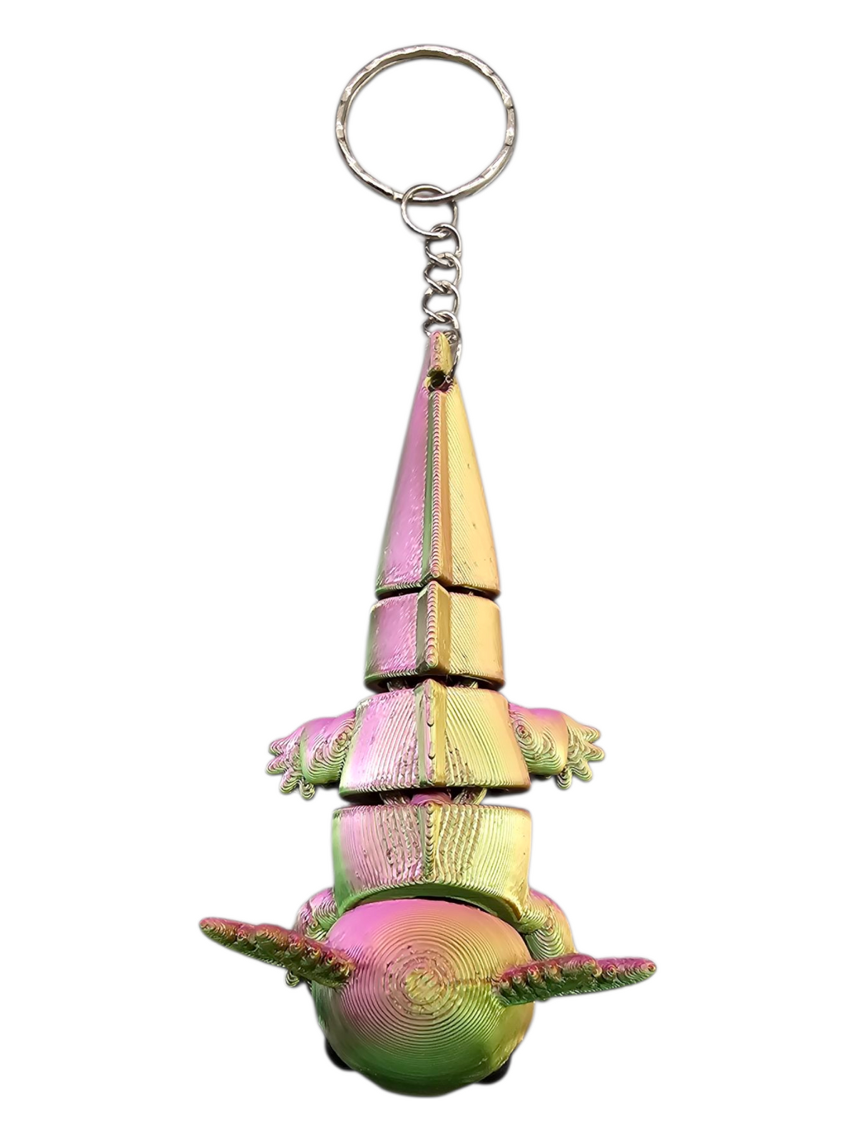 Flexi Axolotl Sleutelhanger - trendy - meerkleurig - 3D geprint - duurzaam