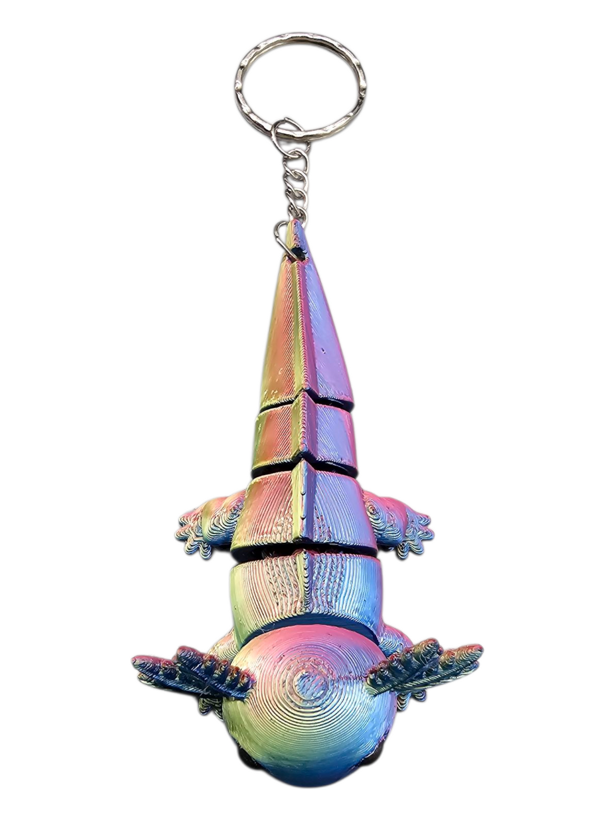 Flexi Axolotl Sleutelhanger - trendy - meerkleurig - 3D geprint - duurzaam
