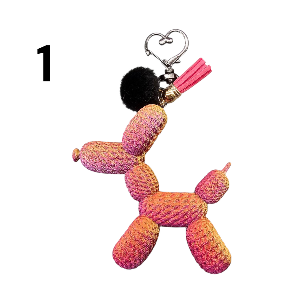 Ballonhond Sleutelhanger - Bagcharm - uniek - meerkleurig - trendy tashanger