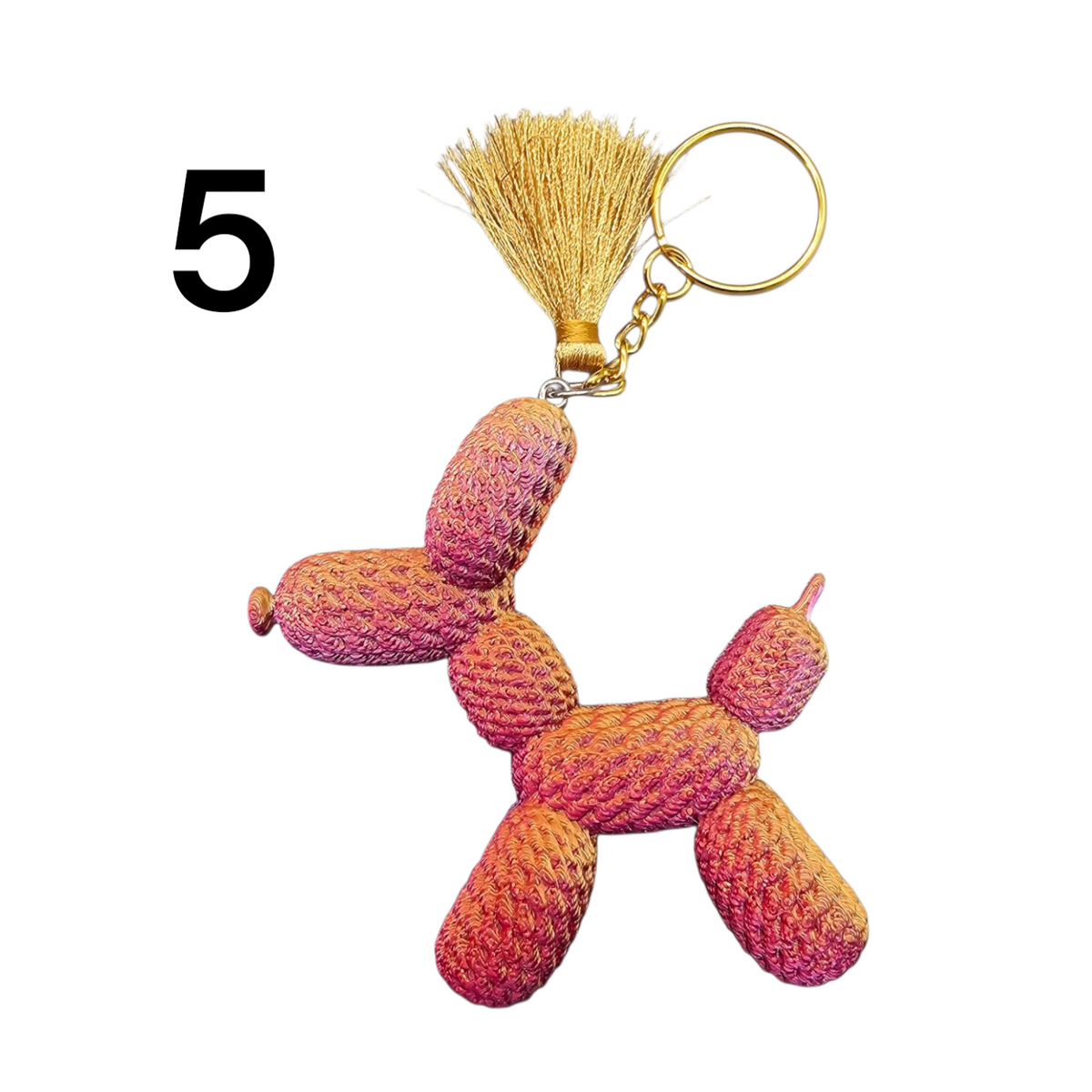 Ballonhond Sleutelhanger - Bagcharm - uniek - meerkleurig - trendy tashanger