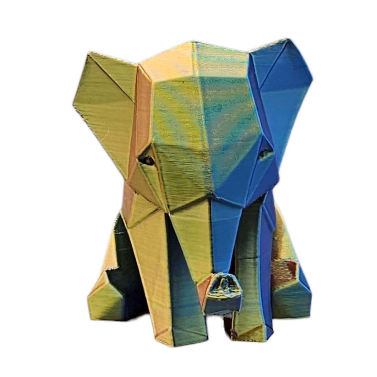 Geometrische Olifant - 3D Geprint Olifantje Meerkleurig  in 3 Maten