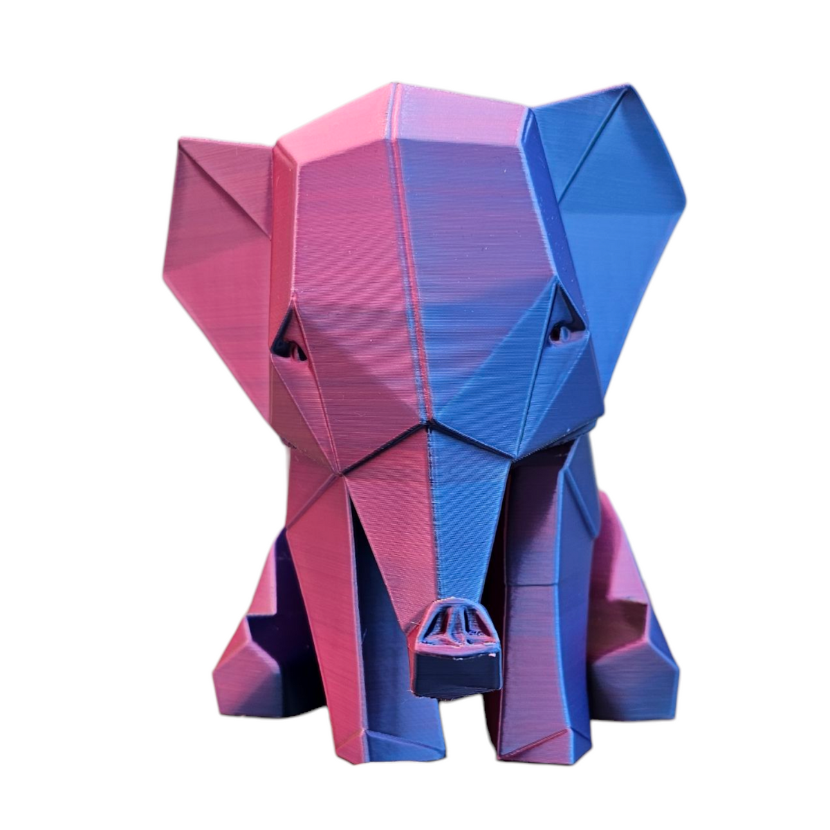 Geometrische Olifant - 3D Geprint Olifantje Meerkleurig  in 3 Maten