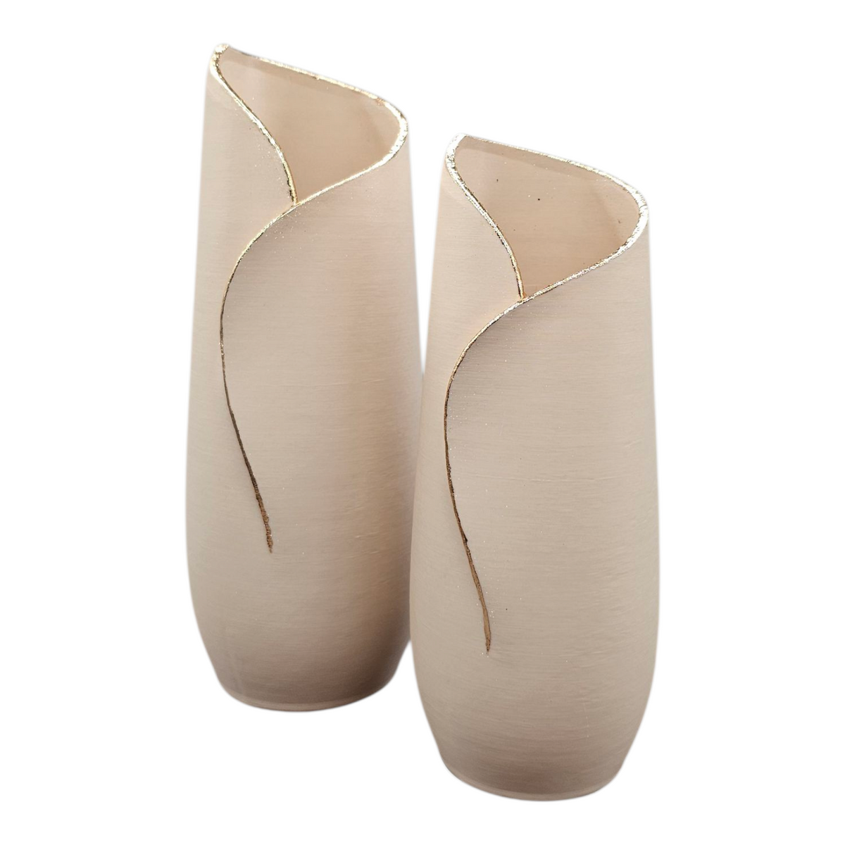 Luxury Layerzz Flow Line Vase | Design Vaas met Gouden Rand - 2 maten diverse kleuren