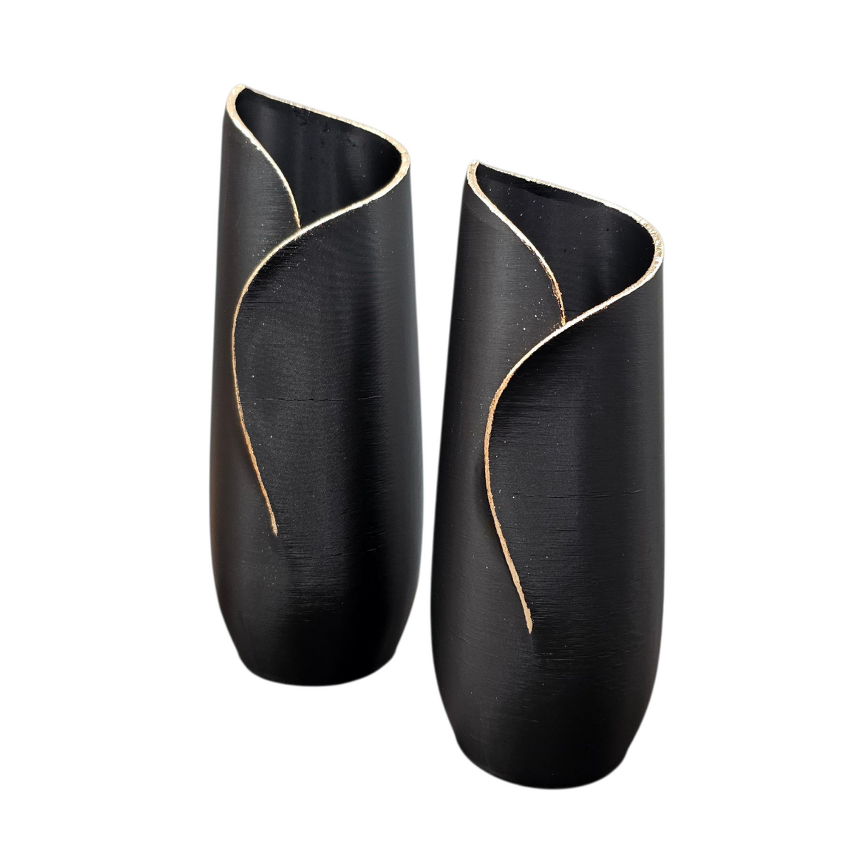 Luxury Layerzz Flow Line Vase | Design Vaas met Gouden Rand - 2 maten diverse kleuren