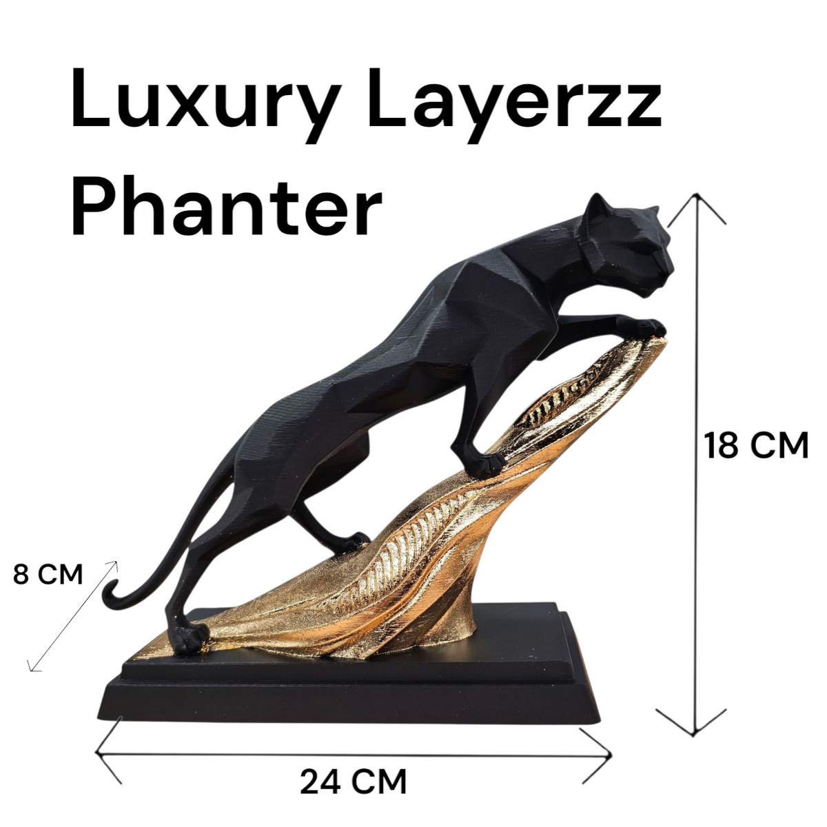 Luxury Layerzz – Panther - 3D geprint - Goud - handegmaakt