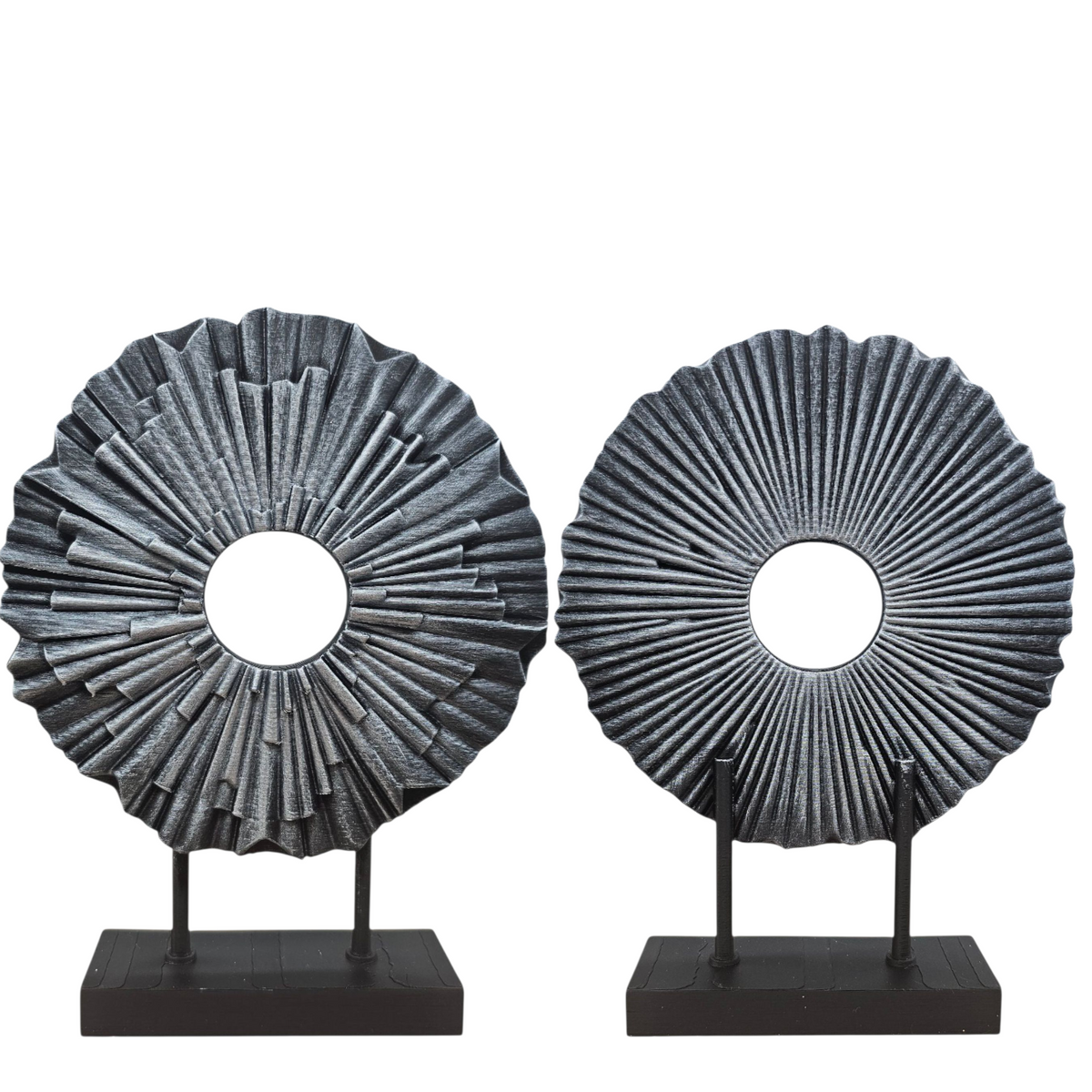 Decoratief Ornament Rond – Zwart met Metallic Koper of Zilver | Luxury Layerzz