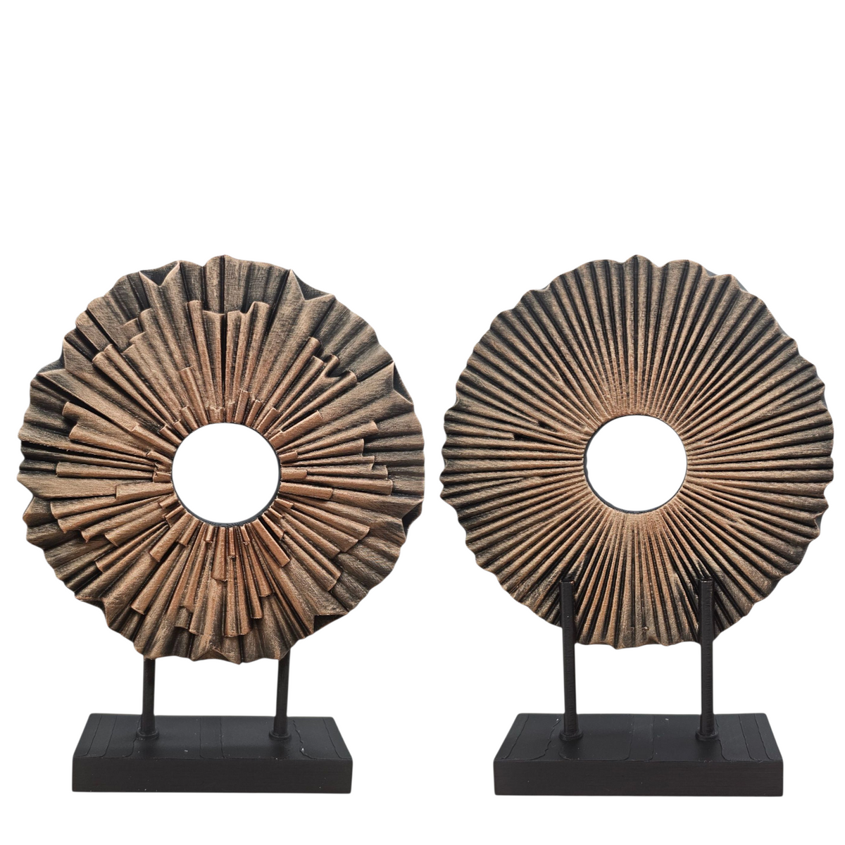 Decoratief Ornament Rond – Zwart met Metallic Koper of Zilver | Luxury Layerzz