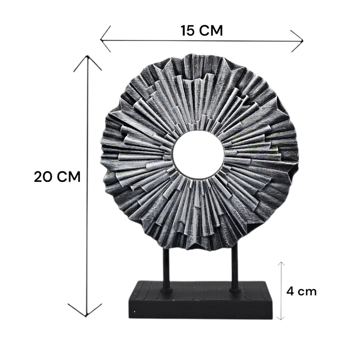 Decoratief Ornament Rond – Zwart met Metallic Koper of Zilver | Luxury Layerzz