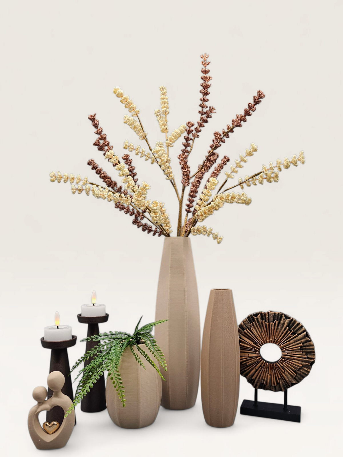 Decoratief Ornament Rond – Zwart met Metallic Koper of Zilver | Luxury Layerzz