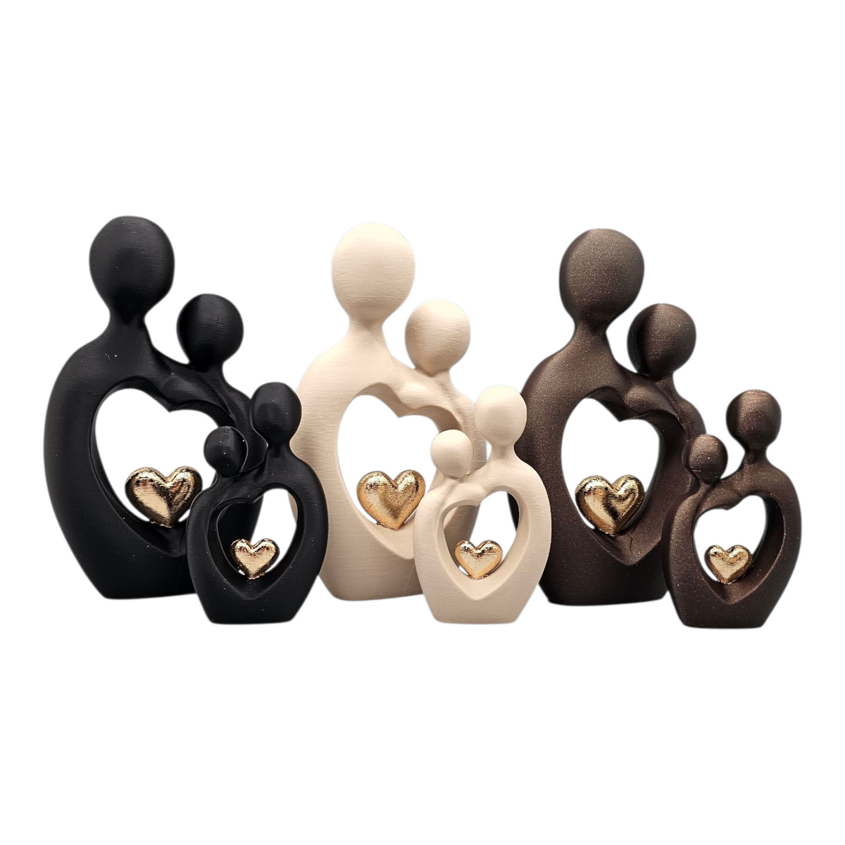 Family Heart | Abstract Familiebeeld - 3D geprint in 2 maten - 3 kleuren