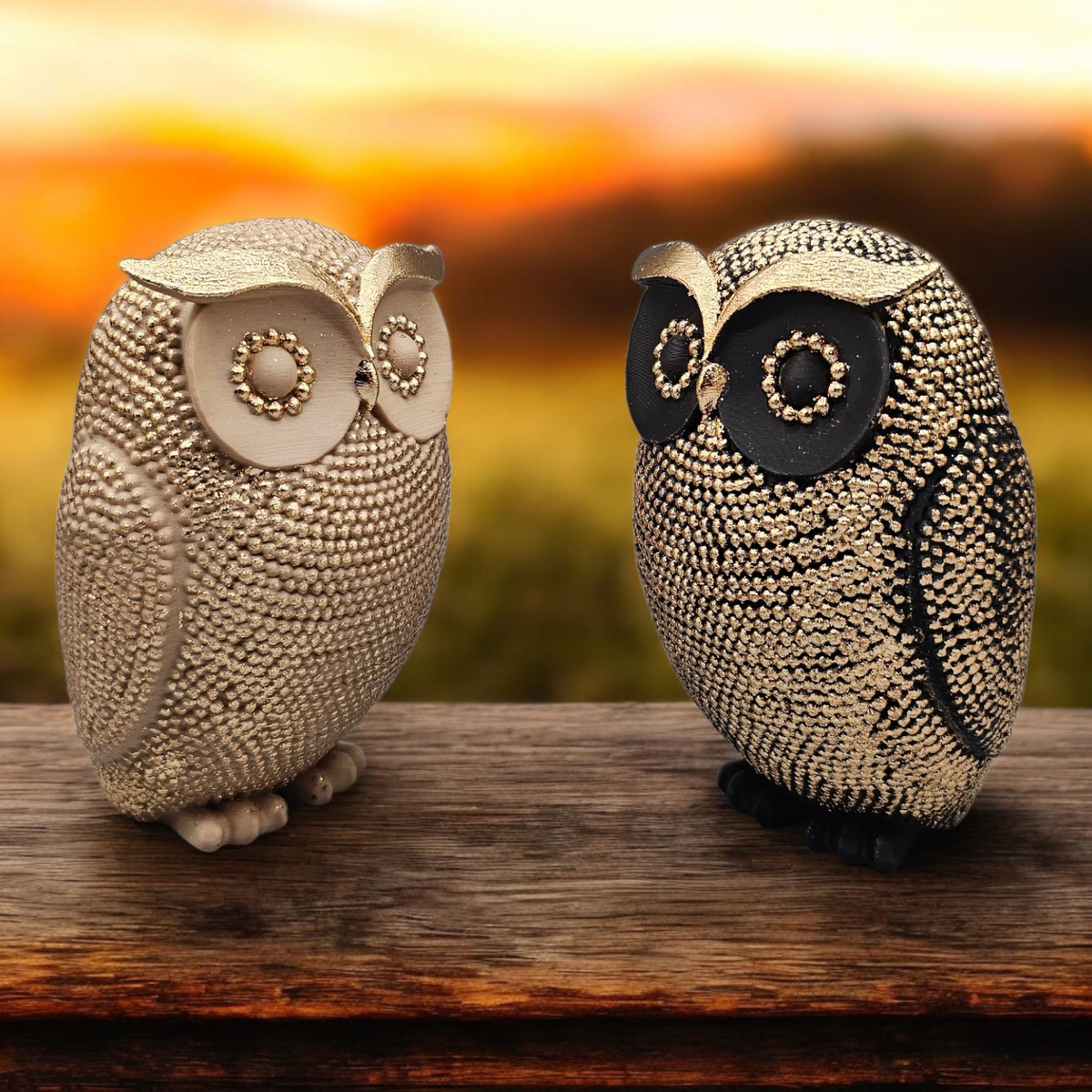 Luxury Layerzz Diamond Owl – Luxe Decoratieve Uil | 3D Geprint - goud of brons 3 maten